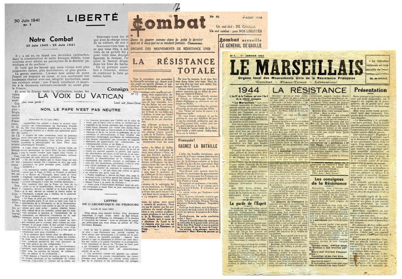 Journaux résistants et presse clandestine contre le gouvernement de Pétain